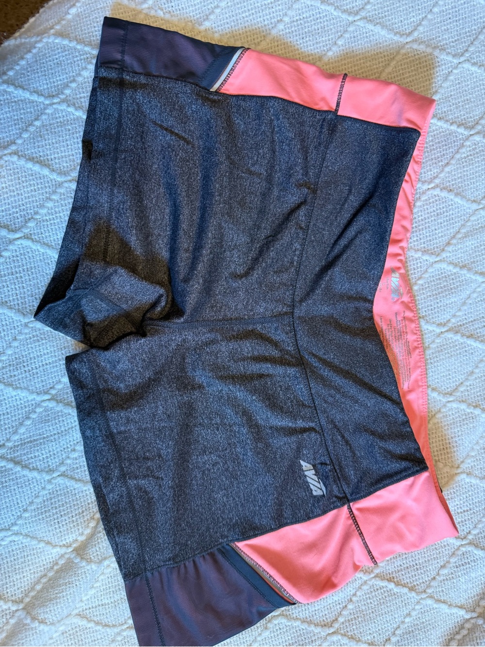 Avia Dark Gray and Pink Athletic Workout Shorts